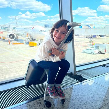 BÉABA Luggage Eazy: дитячий валіза-стілець 2-в-1, 22 л, блакитний, від 4 років