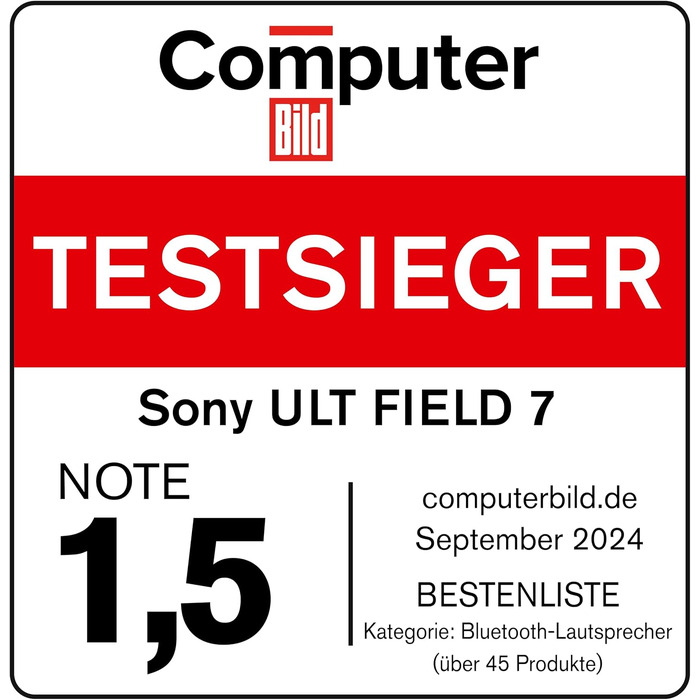 Sony ULT Field 7: Портативна Bluetooth колонка з ULT Bass Boost, 30 год автономії, Powerbank, захист від води/пилу, LED, мікрофон/гітара - Чорний