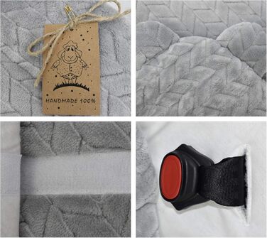 Дитяча ковдра-конверт Bo DANKA для автокрісла, коляски та Maxi Cosi, 80x80 см, з капюшоном і липучкою, універсальна, сіра, для новонароджених, зима-літо