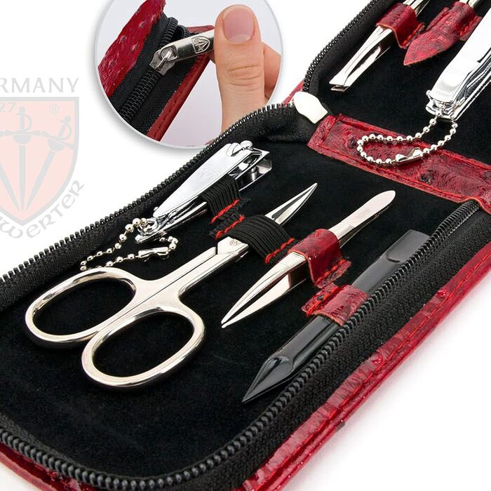 Набір для догляду за нігтями DREI SCHWERTER 'Novara' - 8 предметів (чорне шкірозамінник)