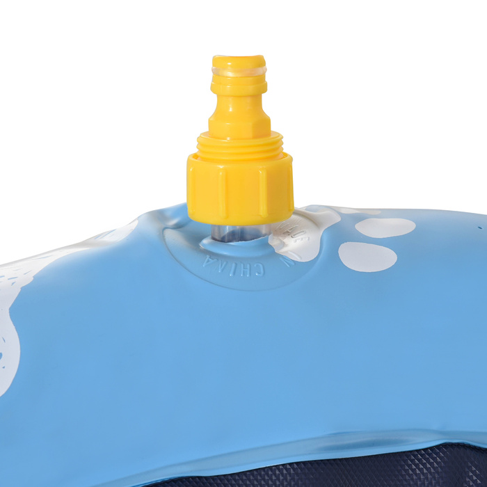 PawHut Splash Sprinkler Pad 150 см Ігровий килимок з бризками для собак, антиковзкий, розбризкуючий, водяний розбризкювач на відкритому повітрі, ПВХ, блакитний