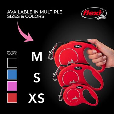 Висувна поводок Flexi® Klassische для собак і котів, ергономічний, міцний, без спутанності, до 11,8 кг, 7,9 м, маленький