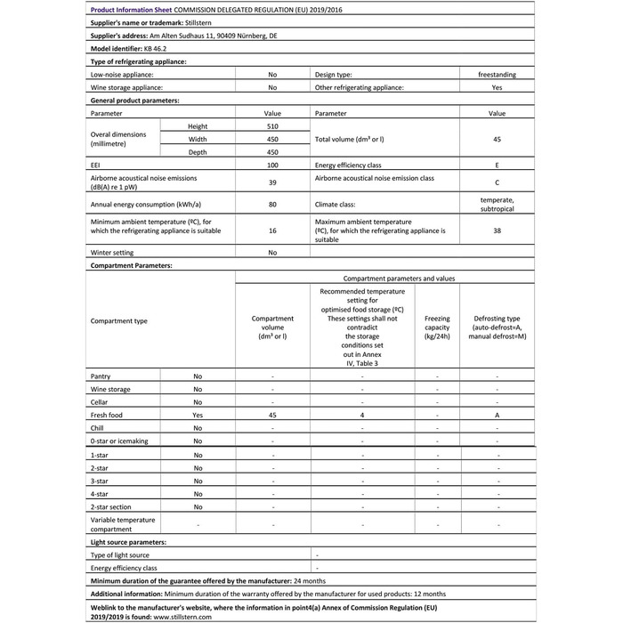 Міні-холодильник Stillstern E 45 л з автоматичною відтавкою, замком, морозильною камерою, тихий, для кухні, офісу, спальні, готелів та маленьких квартир. Холодильник міні, мінібар R600A, срібний
