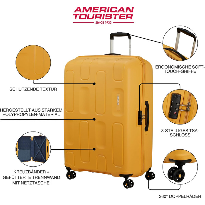 Валіза American Tourister Ellipso Spinner L, 79 см, 104 л, чорна, поліестер