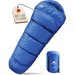 Спальний мішок Outdoor I [300GSM] Теплий, 1700г, для весни, осені та зими [-5°C до 10°C] | Для комфортного сну під час кемпінгу, відпочинку на природі та подорожей [M-XL] | Синій