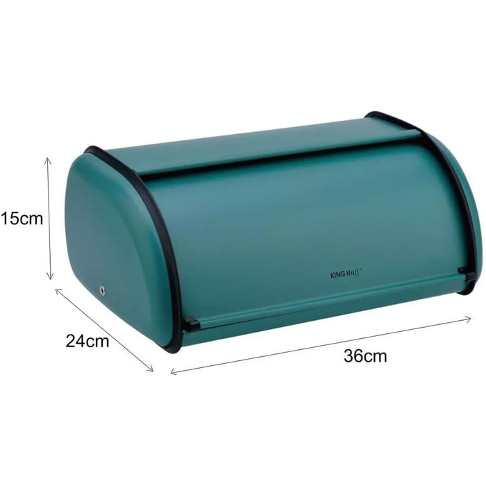 KING HOFF Металева коробка для хліба/обіду (чорна, зелена, маленька)