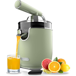 Електрична соковитискачка для цитрусових Cecotec Xqueeze RetroJuice 1000 Green - 1000W, нержавіючий фільтр, 2 конуси