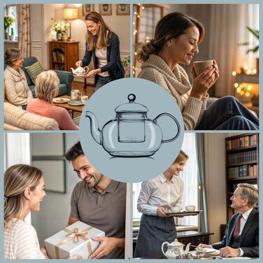 Скляний чайник Dimono з фільтром для заварювання чаю, об'єм 1500 мл, ручна робота