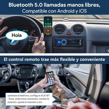 Автомагнітола 1 DIN з Bluetooth, для авто