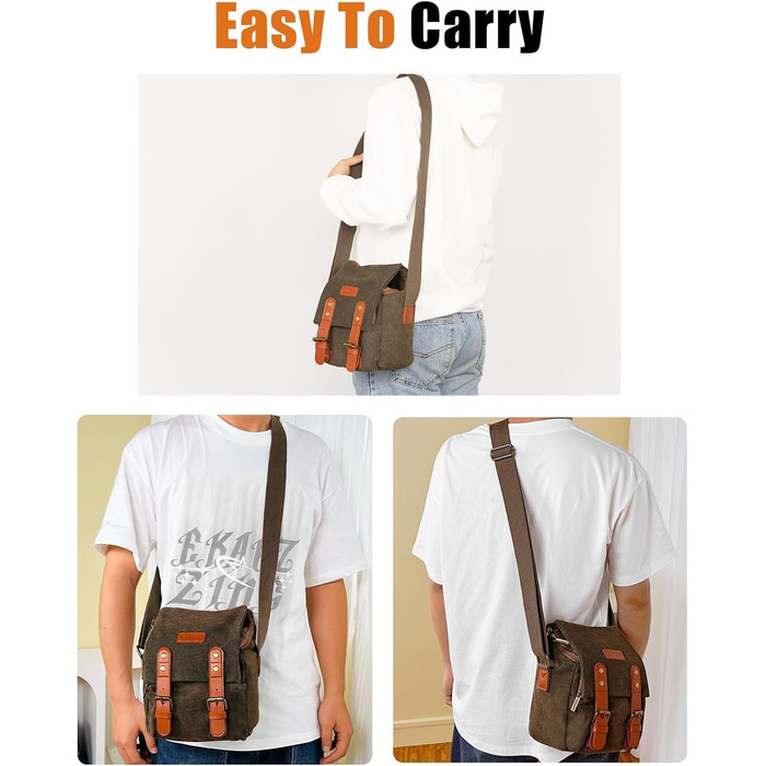 CADeN Ретро сумка для камери на плечі для Sony Canon, водонепроникна, для DSLR та беззеркальних камер, легка та компактна (коричнева)