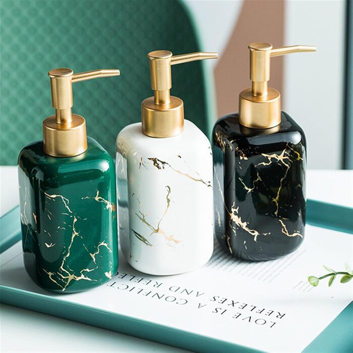 Набір для ванної кімнати Icegrey (4 шт) - розкішний аксесуар, зелений колір. Набір для ванної кімнати, декор, світло, розкіш.