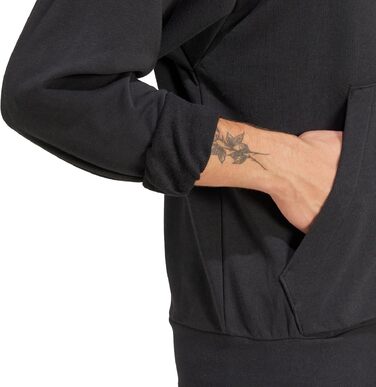 Чоловічий худі Adidas Essential Feelcozy з французьким трикотажем, чорний/білий, розмір XS