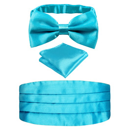 Комплект аксесуарів Alizeal для чоловіків: краватка-метелик, підтяжки та нагрудна хустинка, бірюзовий колір, подарунковий набір