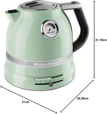 KitchenAid Kettle with Temperature Setting from 50 to 100°C | Tea Kettle with Temperature Indicator and Scale Filter 1.5L | Electric 2400 Watt | Stainless Steel | Pistachio 1.5 Liter Pistachio