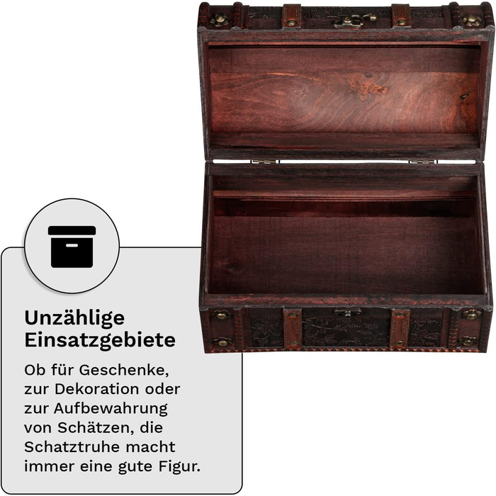 Дерев'яна скриня-скарбничка shelfmade 22×14×14 см, вінтажна, коричнева, для подарунків, весіль та дитячих свят