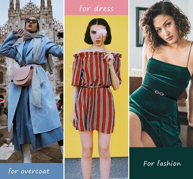 2 жіночі шкіряні ремені Skinny: чорний+білий та чорний+коричневий. Вузький тасьовий ремінь з металевою блискавкою для суконь та пальто