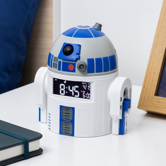 R2D2 Alarm Clock - Officially Licensed Star Wars Merchandise, with R2D2 sounds, perfect decoration for Star Wars fans with an alarm timer, powered by USB
