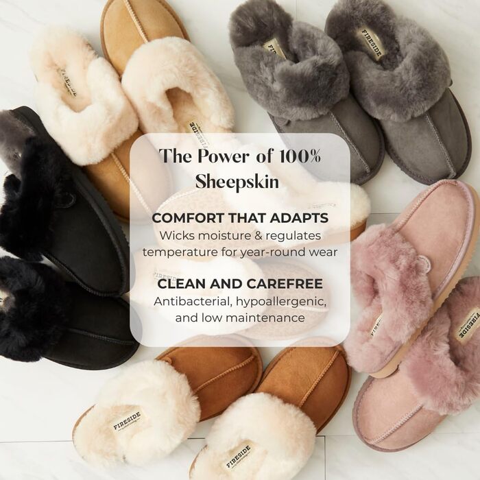 Домашні тапочки 'Fireside Sydney' з овечої вовни, широка посадка, 37.5 EU, фіолетовий (Mystic Purple)