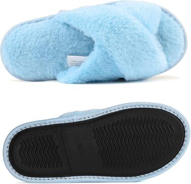 Жіночі плюшеві домашні тапочки Riehmot (40/41 EU, блакитні)