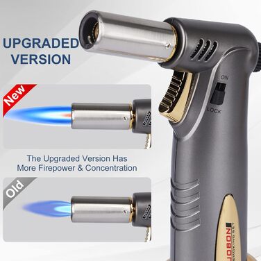 Бутанова запальничка з подвійним полум'ям преміум-класу для кухні, приготування їжі, BBQ з регульованою яскравістю та блокуванням