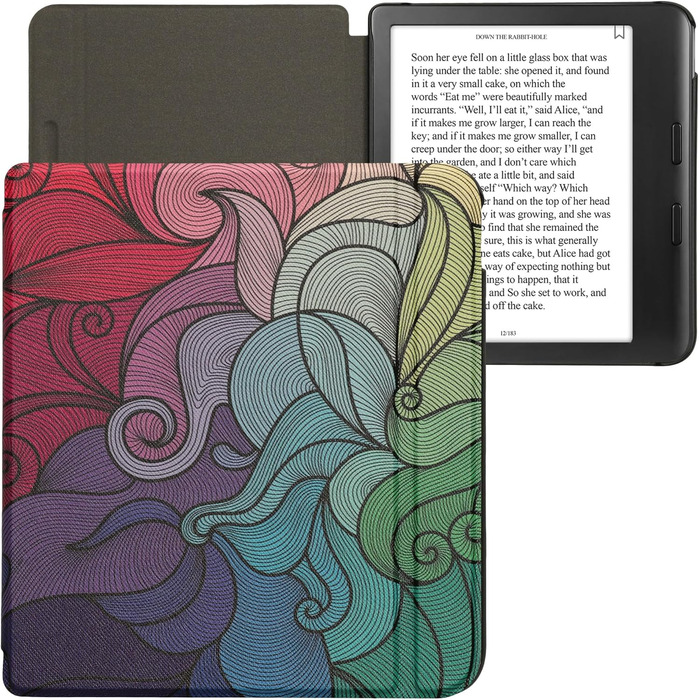 Чохол-книжка kwmobile для Kobo Libra Colour/Tolino Vision Color - яскравий чохол для eReader (рожевий, блакитний, зелений)