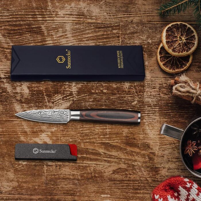 Ніж Sunnecko 9см для овочів та фруктів: універсальний кухонний ніж зі зручною ручкою з нержавіючої сталі
