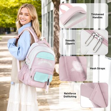 Шкільний рюкзак для дівчаток-підлітків 2025, водонепроникний, для ноутбука 15.6