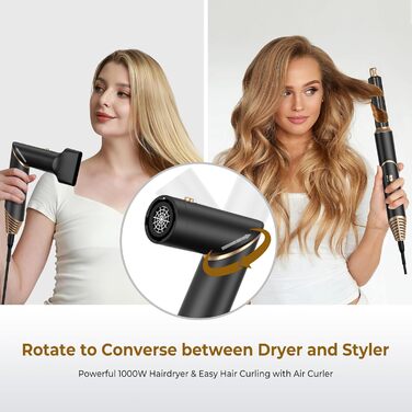 Набір для укладки волосся Airstyler 5 в 1: фен, щітка, плойка, брашшін, стайлер. Чорний