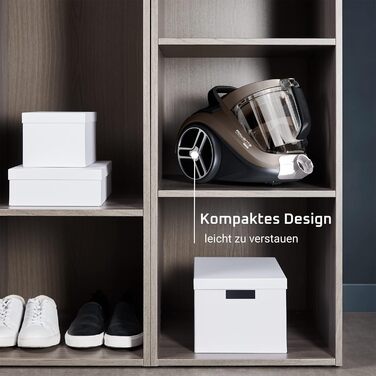 Пилосос Rowenta RO4B30 Compact Power XXL для паркету, без мішка, 900 Вт, 3-ступенева фільтрація, великий контейнер, 8,8 м радіус, 2-в-1 щілинна насадка, хром