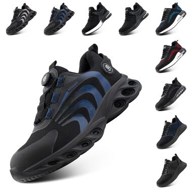 Черевики для роботи Hitmars: чоловічі та жіночі, з металевим носком, зручні кухарські черевики, легкі, для дахів, чорні та сині, EU36-48