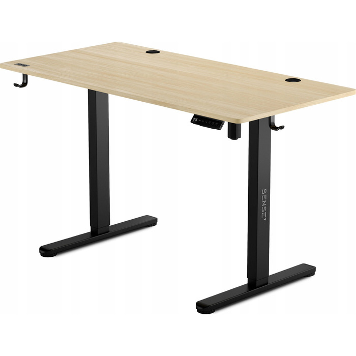 Електричний регульований стіл Sense7 Nojo, 140 x 70 x 118 см, чорний/сосна