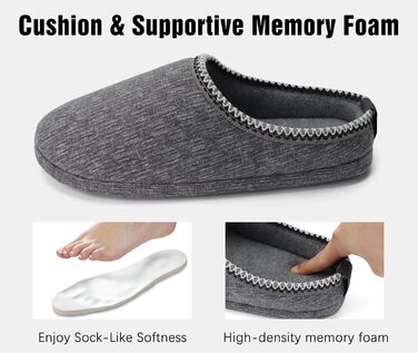 Чоловічі пантолетки COFACE з м'якою піною Memory Foam - зручні домашні тапочки для дому та вулиці (Сірий, 45 EU)