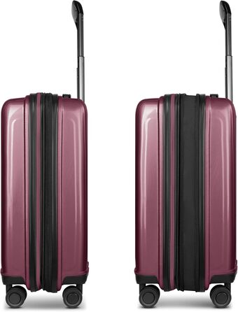 REDOLZ Trolley великий, жорсткий, 52x34x77 см, розширюється до 140 л, 4.4 кг, Aubergine Metallic | Kabinen Trolley+ (55 см)