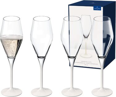 Набір келихів для шампанського Villeroy & Boch Manufacture Rock blanc, 4 шт., кришталеве скло, білі, для ігристого, шампанського, просекко, ексклюзивний дизайн