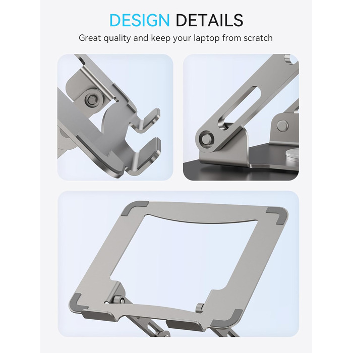 Підставка для ноутбука Soundance: регульована висота, 360° обертання, чорна, 10-15,6 дюймів