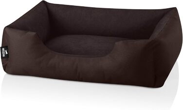 Ліжко для собак BedDog Zara, м'яке собаче ліжко з знімним, пральним чохлом, корзина для собак, диванчик для собак, для маленьких собак, S (70 x 55 x 18 см, CHOCOLATE (коричневий))