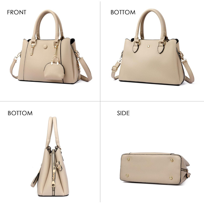 Сумка жіноча Myhozee середнього розміру зі штучної шкіри, чорна: сумка-шопер, кросбоді, сумка на плече