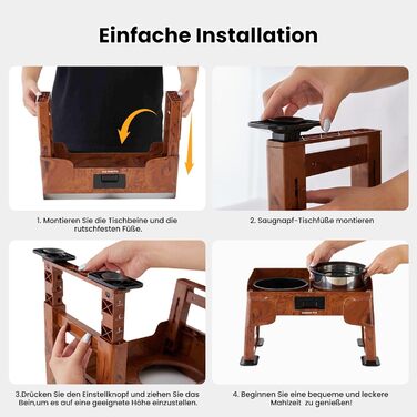 Підвищена годівниця для собак Gardner 2-в-1: миска для води без розливу та миска для повільного годування з регульованою висотою, 5 рівнів, протиковзна, для середніх та великих собак