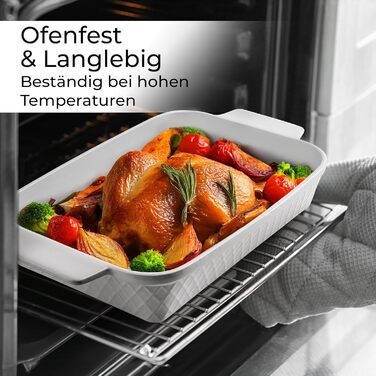 Набір форм для запікання Miamio Palmanova (3 шт.) з кераміки, прямокутні, 850 мл, 1650 мл, 2900 мл. Підходять для тірамісу, лазаньї. Можна мити в посудомийній машині та використовувати в духовці.