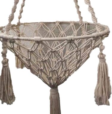 Макраме ліжко для котів, гамак для котів, гойдалка для котів, ручної роботи, підвісні гнізда для котів, діаметр 35 см