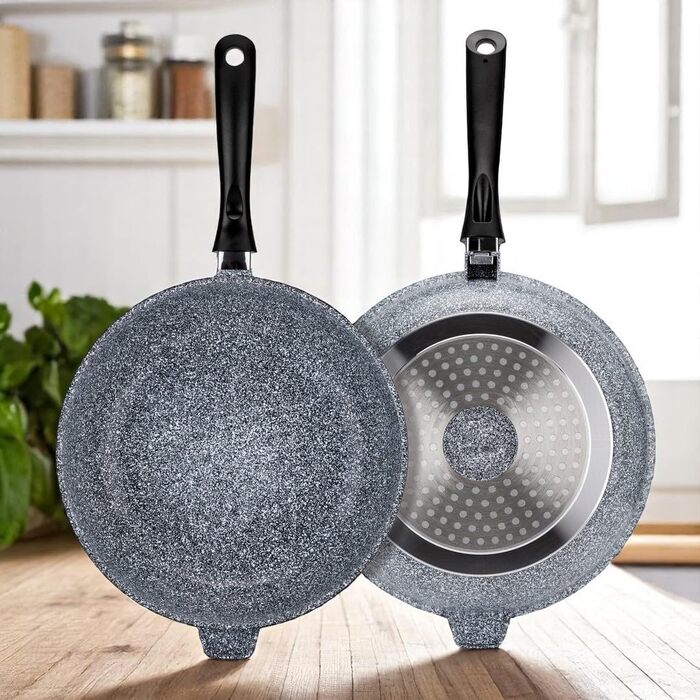 Набір каструль та сковорідок EliteHoff Induktion, 17 предметів, з антипригарним покриттям, для всіх типів плит, нержавіюча сталь, сірий, E-7031