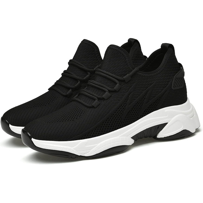 Чоловічі кросівки Elevate Shoes з підняттям 10 см, сітка, білий (чорний, 45 EU)