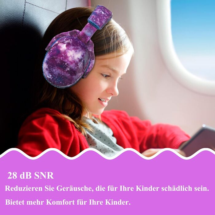 Дитячі навушники для захисту від шуму Kinder Nebula (блакитна смуга) - регульовані, SNR 28dB