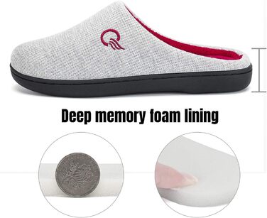 Тапочки додому Mishansha з піною Memory Foam для чоловіків та жінок, сірі, розмір 36-47