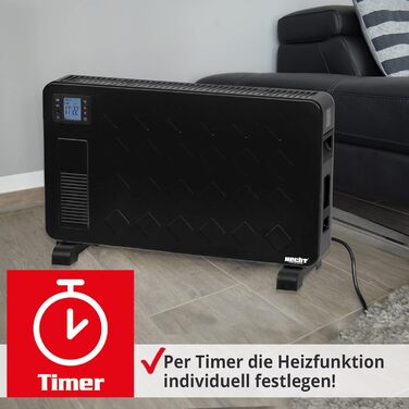 Електрична теплова батарея HECHT - Економна теплова батарея з 3 рівнями потужності, пультом дистанційного керування та термостатом