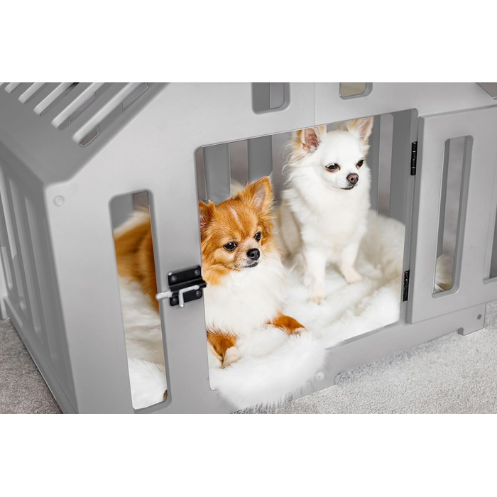 Будка для собак з дерева, клітка для собак із замком, вольєр для собак, чорна, для дому, підходить для собак та котів