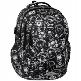 Шкільний рюкзак CoolPack 29 л, багатокамерний, білий/чорний/сірий