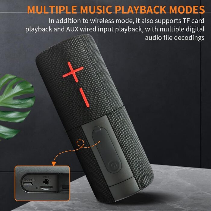 CYBORIS Портативна Bluetooth колонка 2-в-1 з магнітом, 20W, RGB підсвічування, 24 год, IPX6, TWS - для подорожей, вечірок