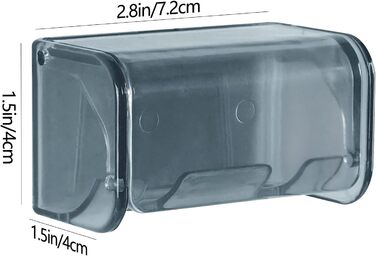 Wall-Mounted Toothbrush Holder, 2 Compartments, Bathroom, Shower, Dorm, Closet Organizer, Transparent, 2 Pack