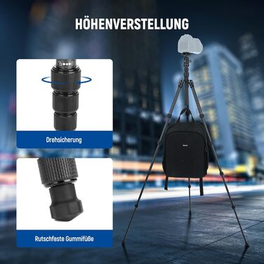 Штатив для камери NEEWER 77' з моноподом, кульковою головкою 360° та Arca QR-пластиною, компактний, легкий, з алюмінію, для подорожей, відеозйомки, максимальне навантаження 6 кг (TP39)